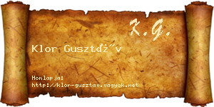 Klor Gusztáv névjegykártya